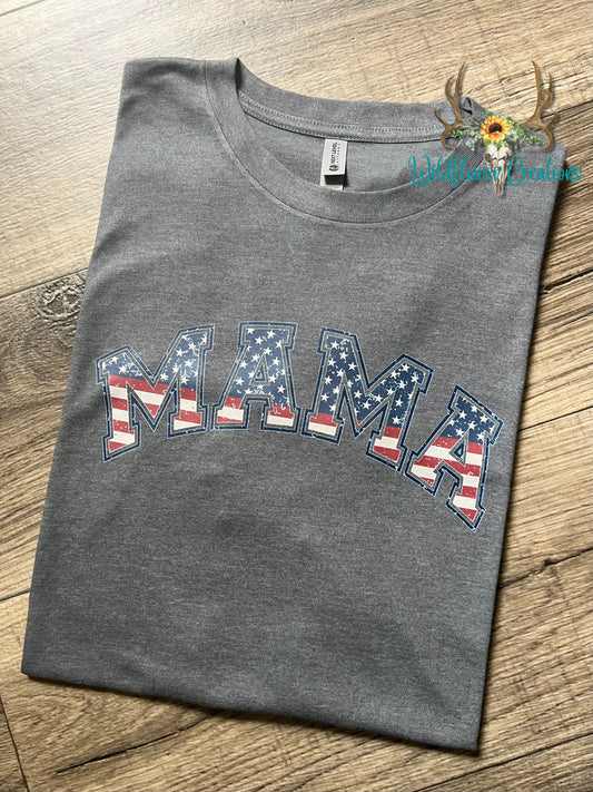 Mama with Flag tee