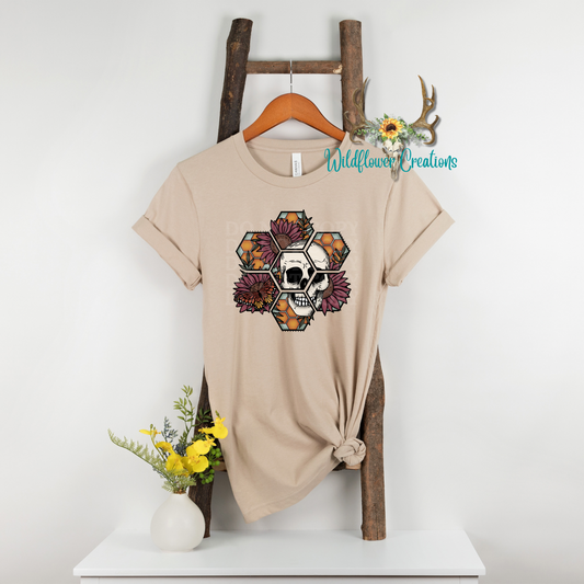 Honeycomb skull tee