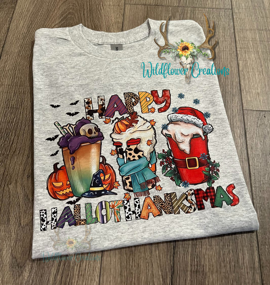 Happy Hallothanksmas tee