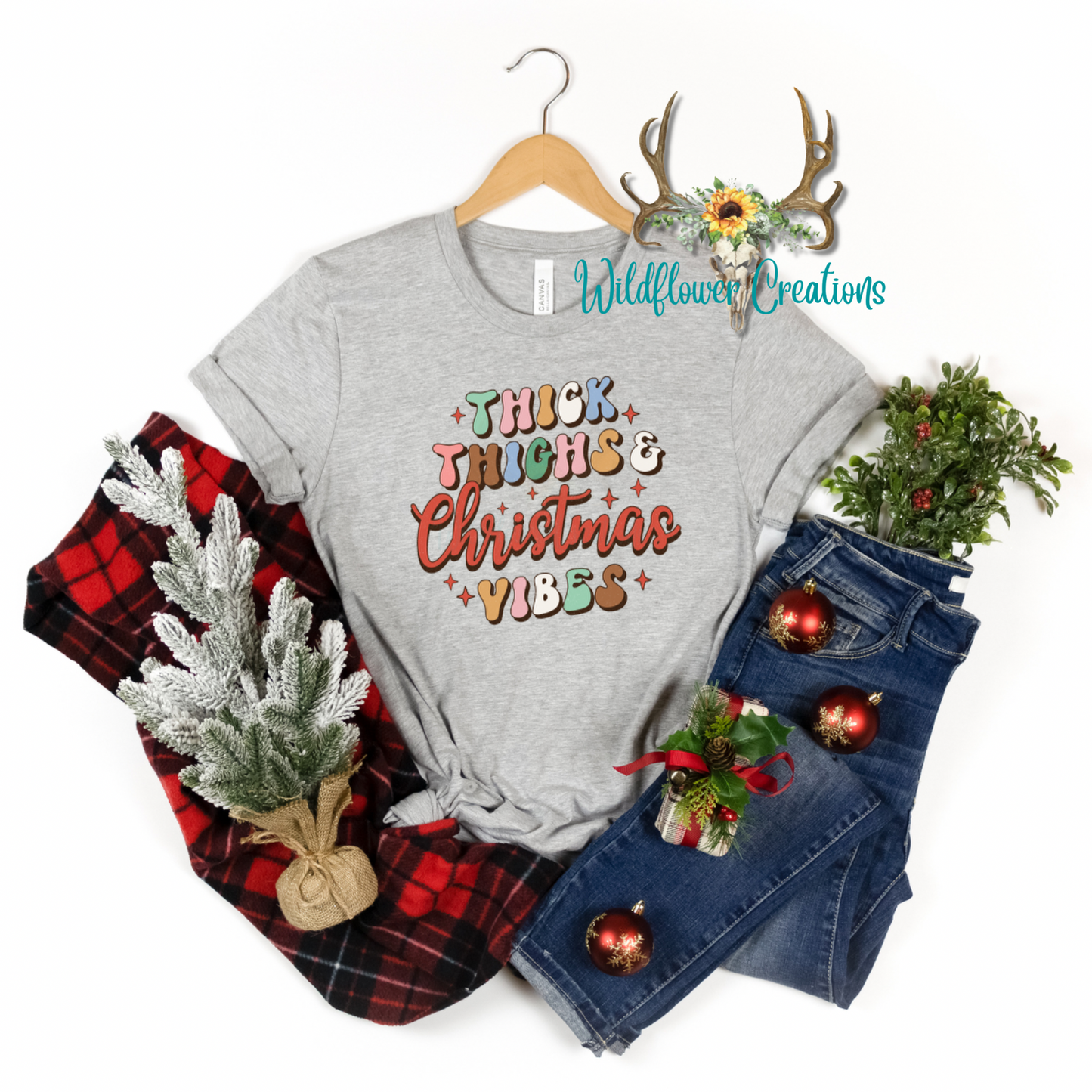 Thick thighs & Christmas vibes tee