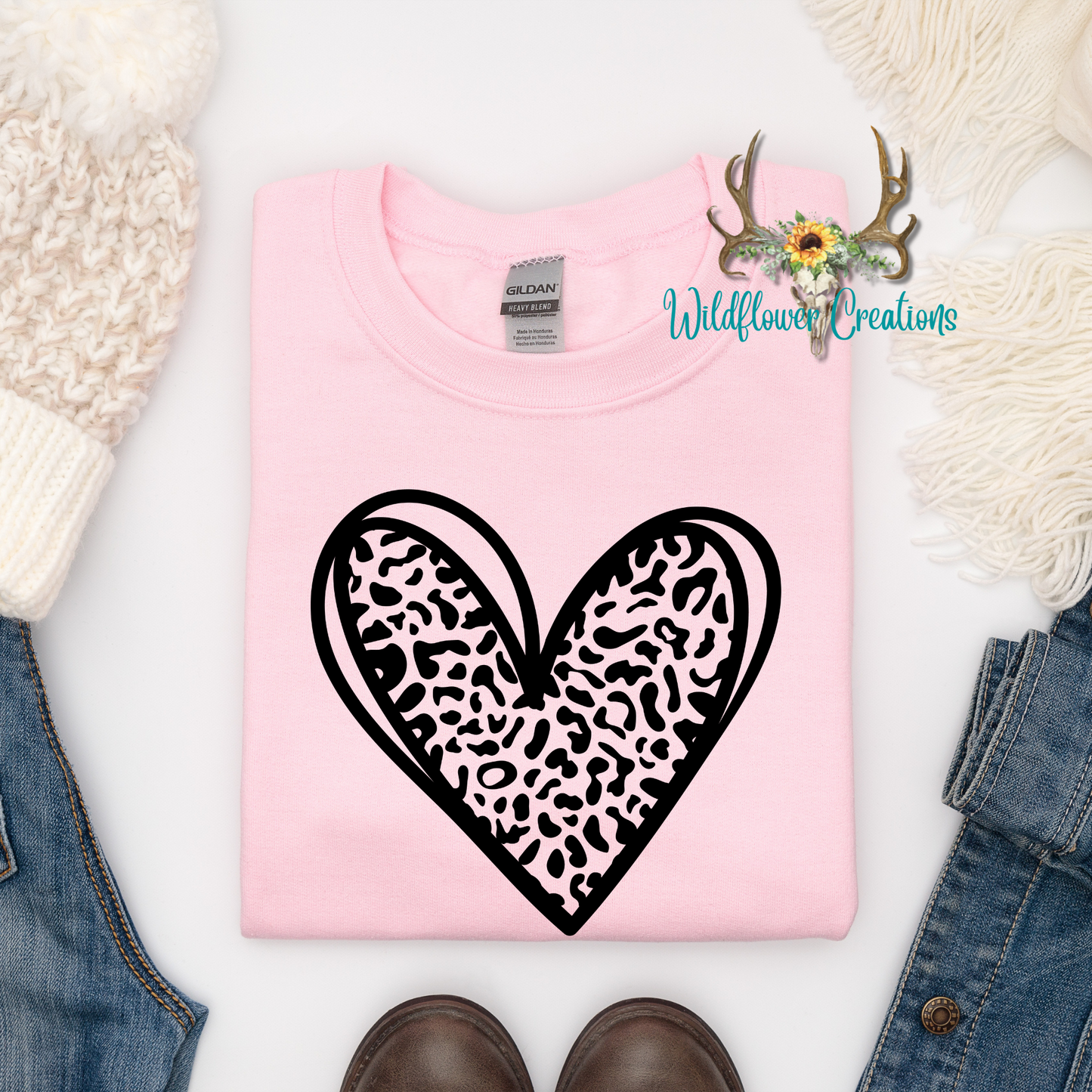 Leopard heart sweatshirt