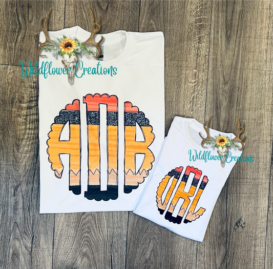 Pencil Monogram Tee