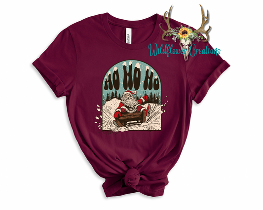 Ho Ho Ho Santa Sleighing tee